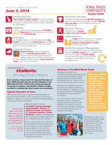 June 6, 2014, Student Health Report featuring summer events